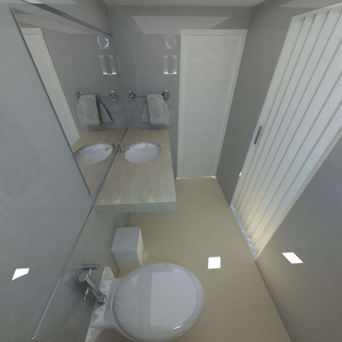 bathroom with toilet and sink 3D model_3