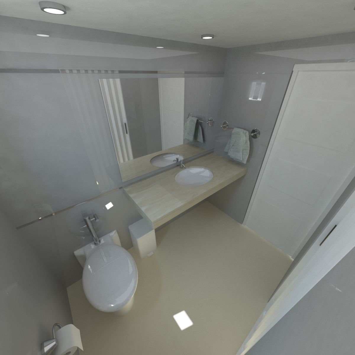 bathroom with toilet and sink 3D model_7
