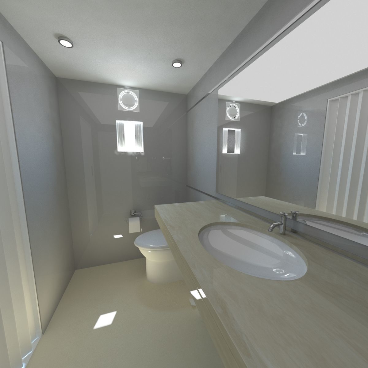 bathroom with toilet and sink 3D model_8