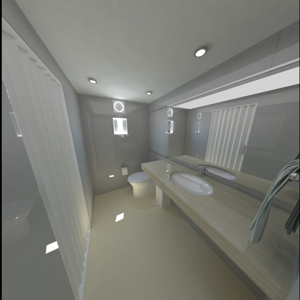 bathroom with toilet and sink 3D model_2