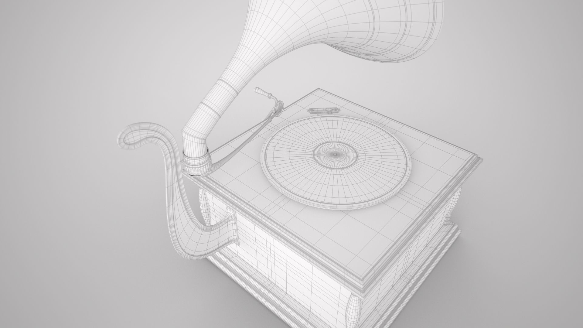 Vintage Gramophone 3D model_7