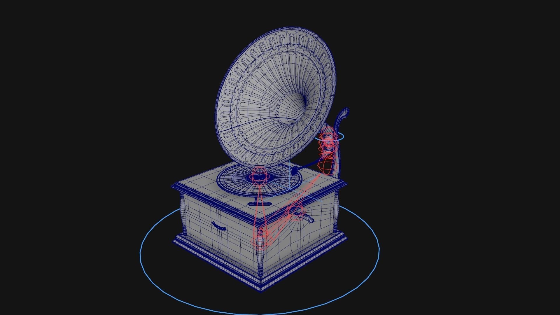 Vintage Gramophone 3D model_8