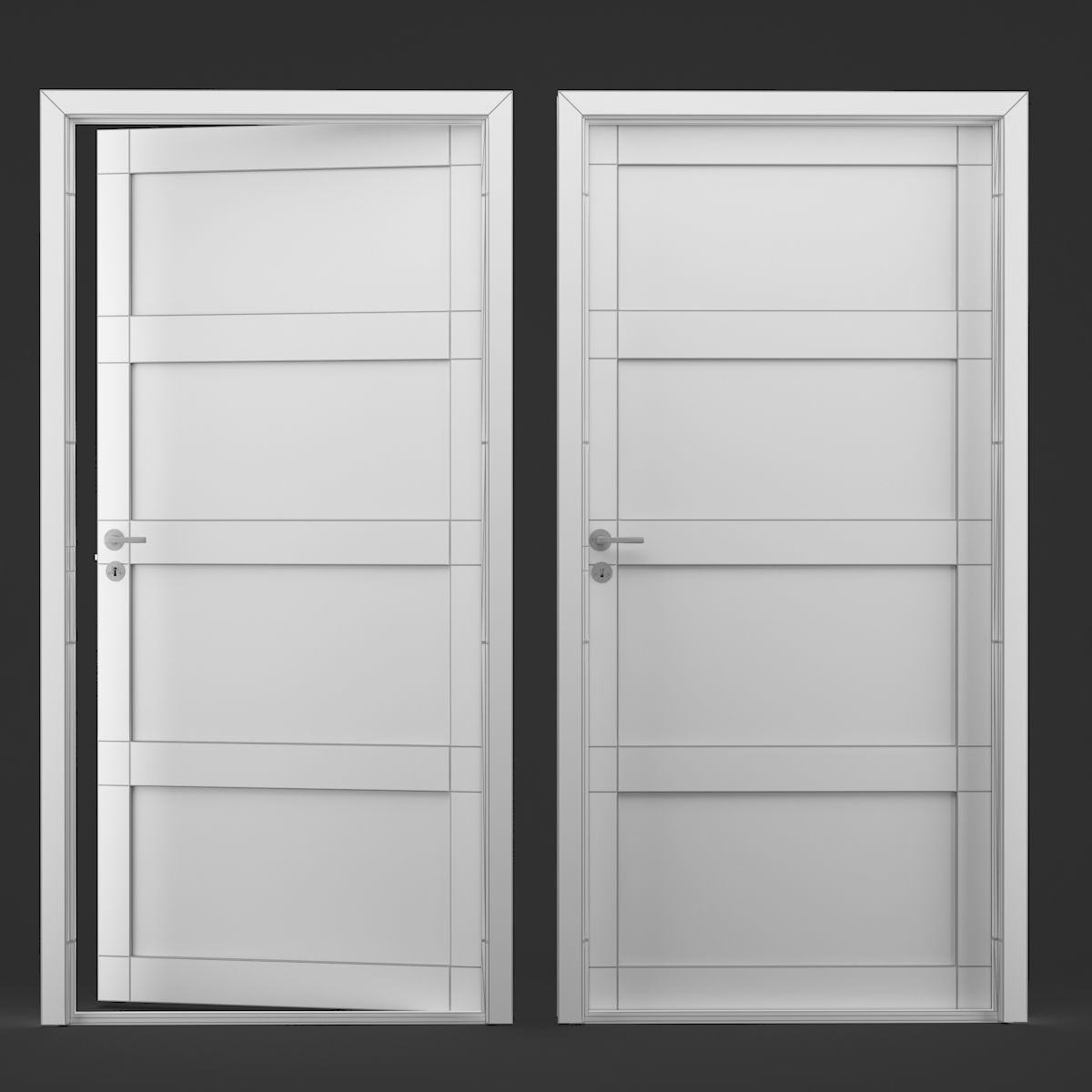 Interior door 02 3D model_4