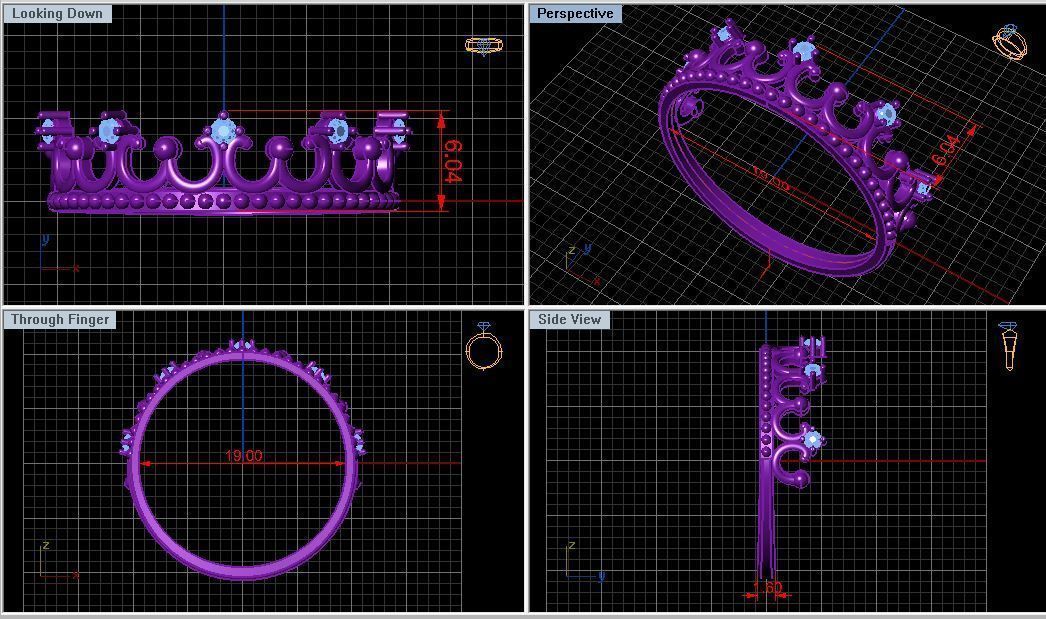 Ring crown  3D print model_3
