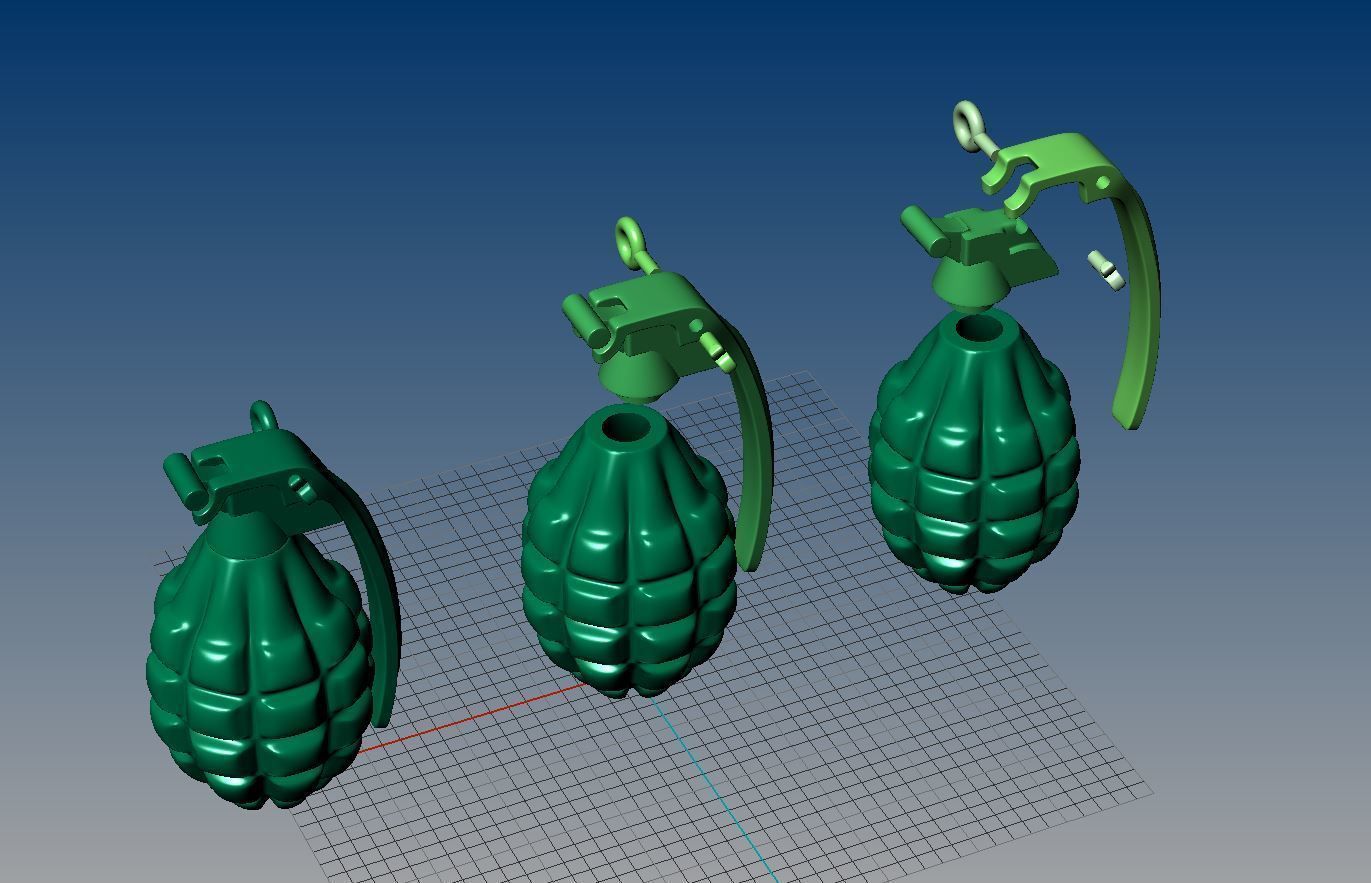 Grenade 3d print model weapon model for print stl 3dm file 3D print model_14