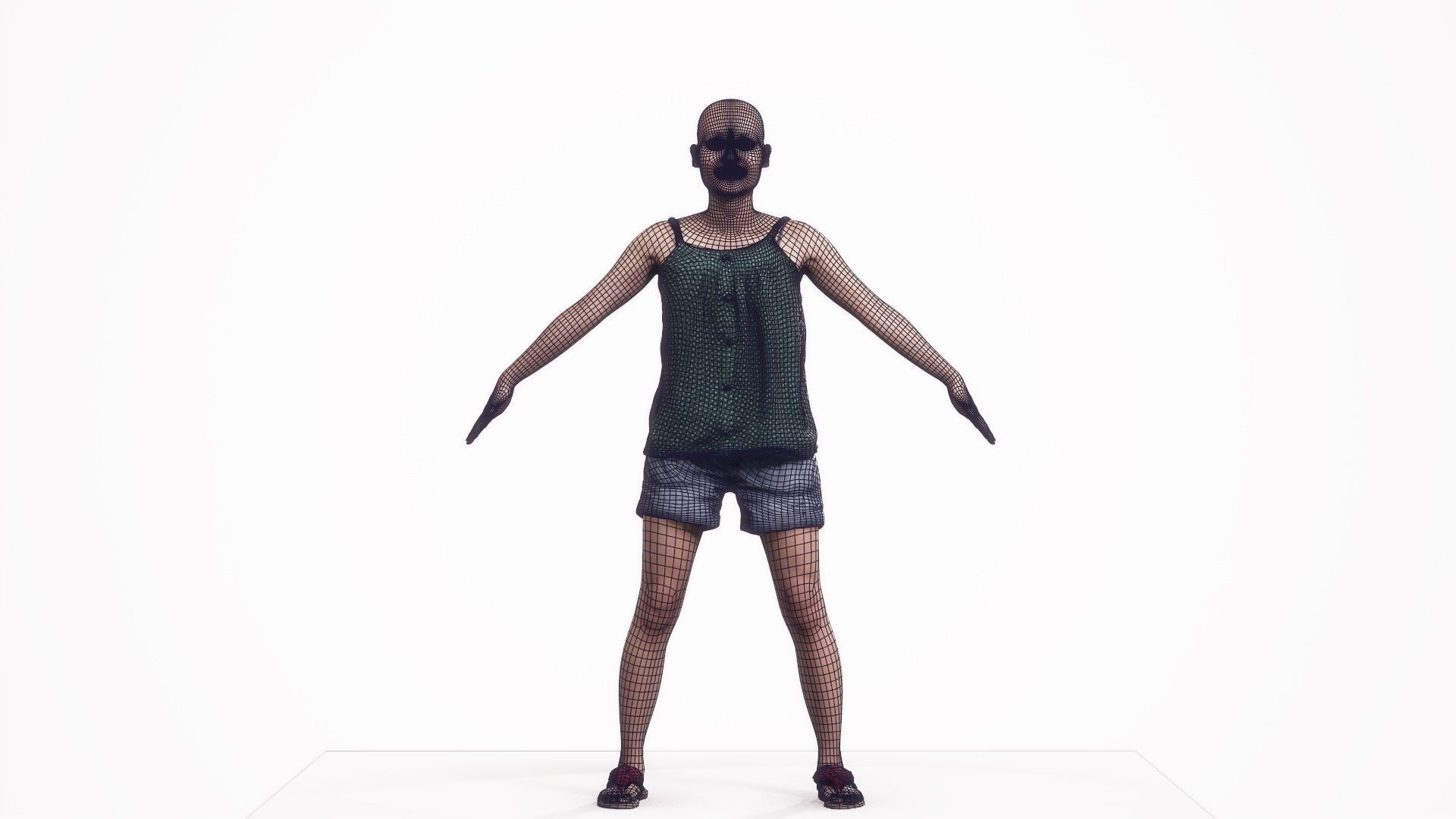 Human Woman Scan - 253F Low-poly 3D model_8