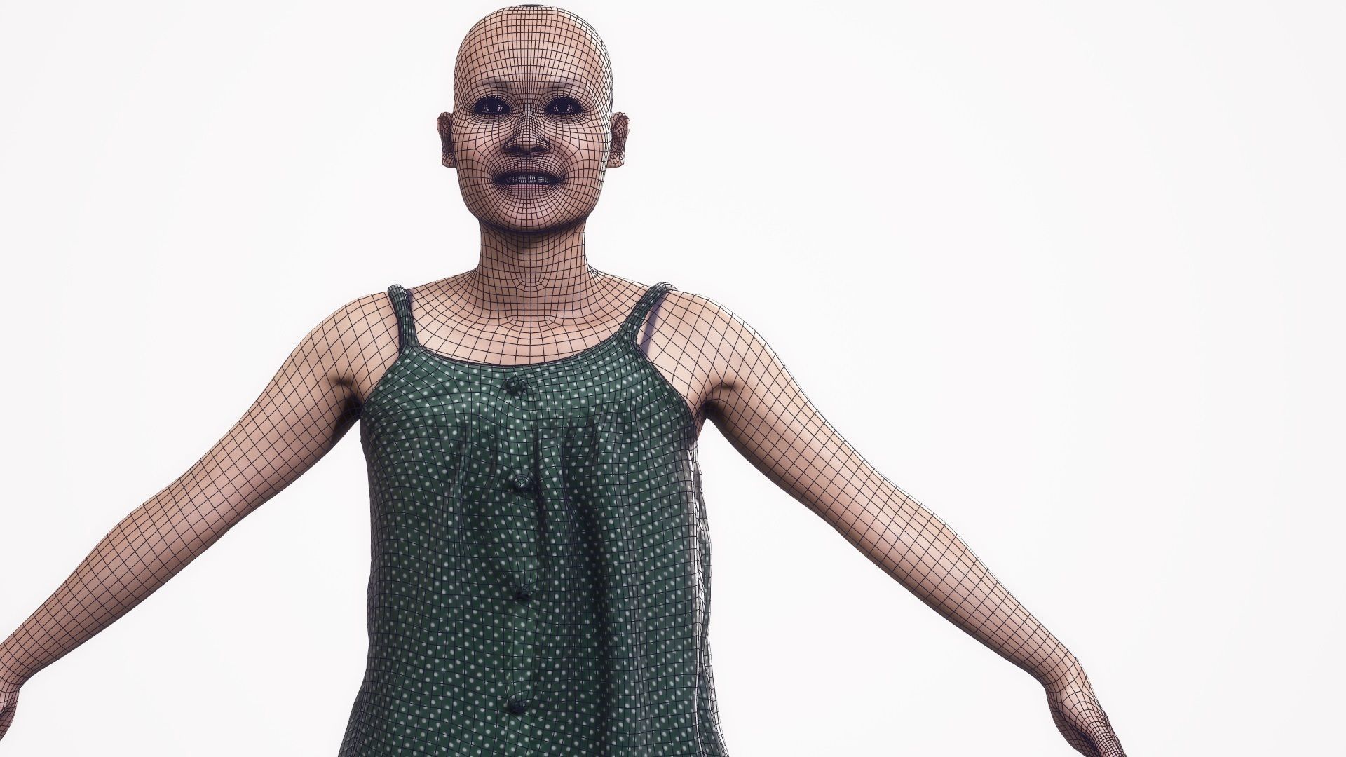 Human Woman Scan - 253F Low-poly 3D model_6