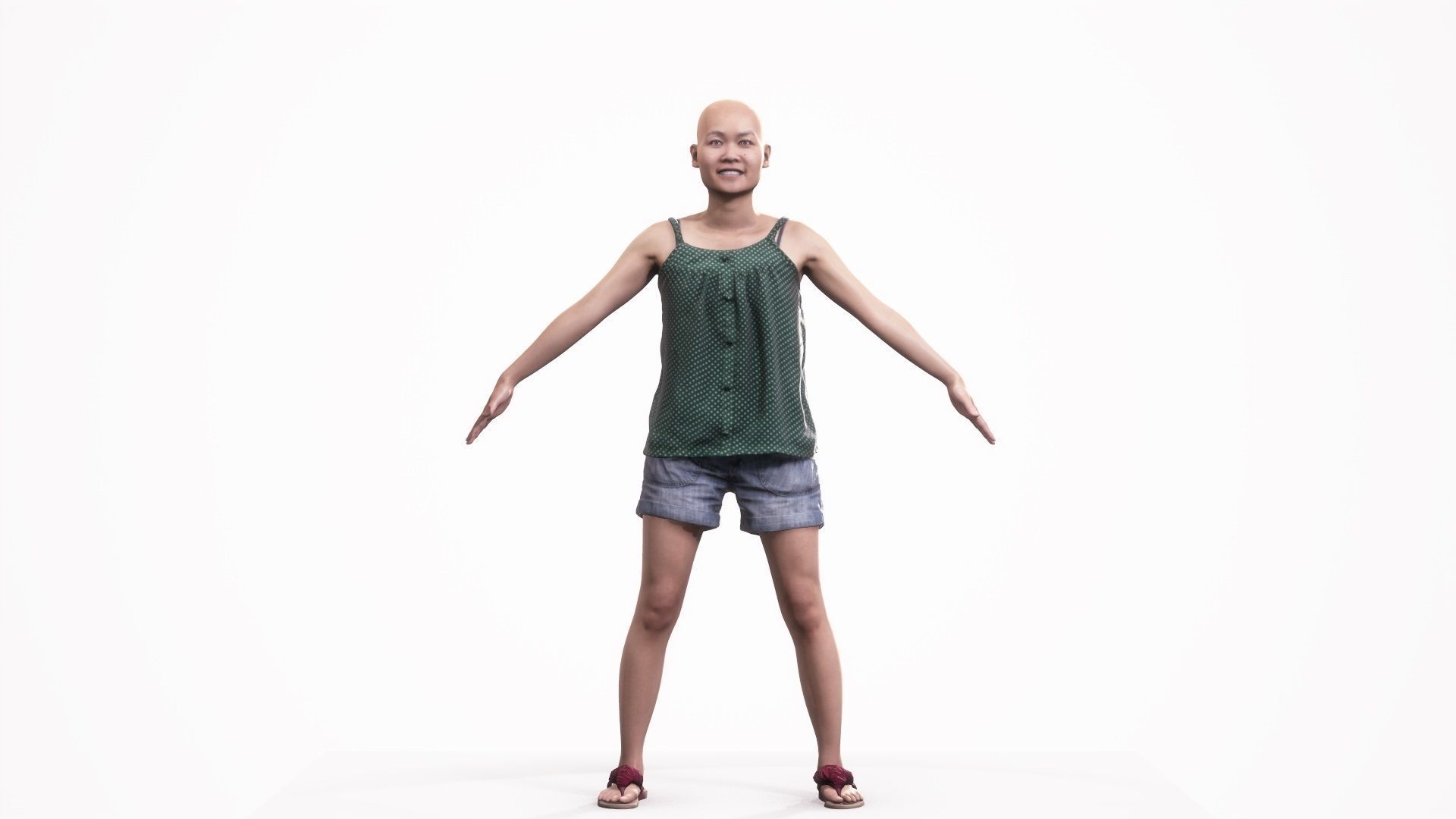 Human Woman Scan - 253F Low-poly 3D model_2