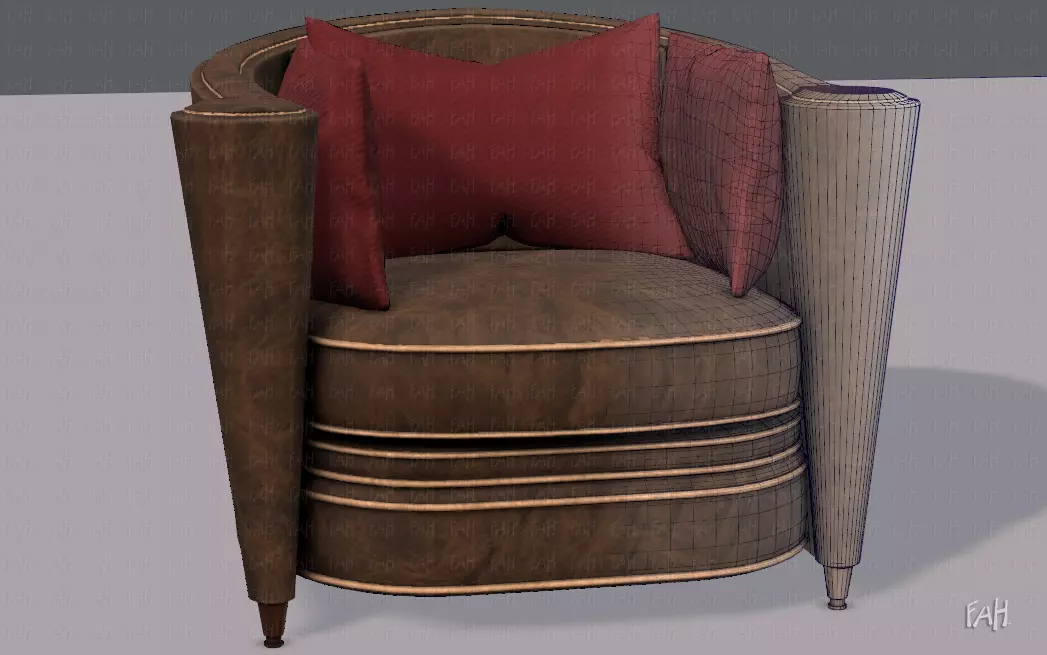 Armchair High Polygon 3D model