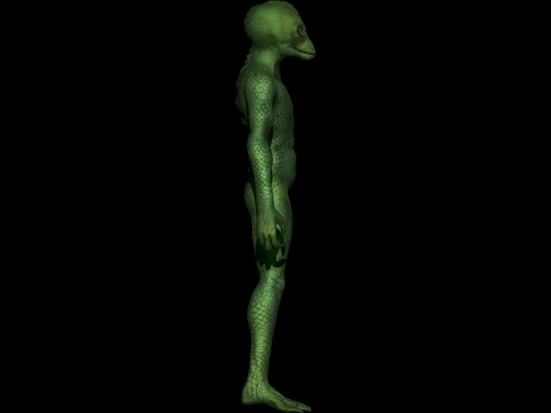 Reptilian Alien - Classic Lizard-Man - Aliens Free low-poly 3D model_6