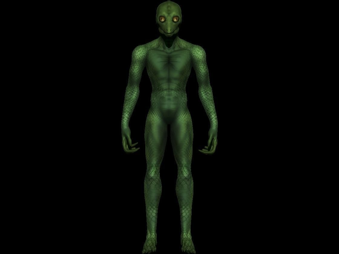 Reptilian Alien - Classic Lizard-Man - Aliens Free low-poly 3D model_5