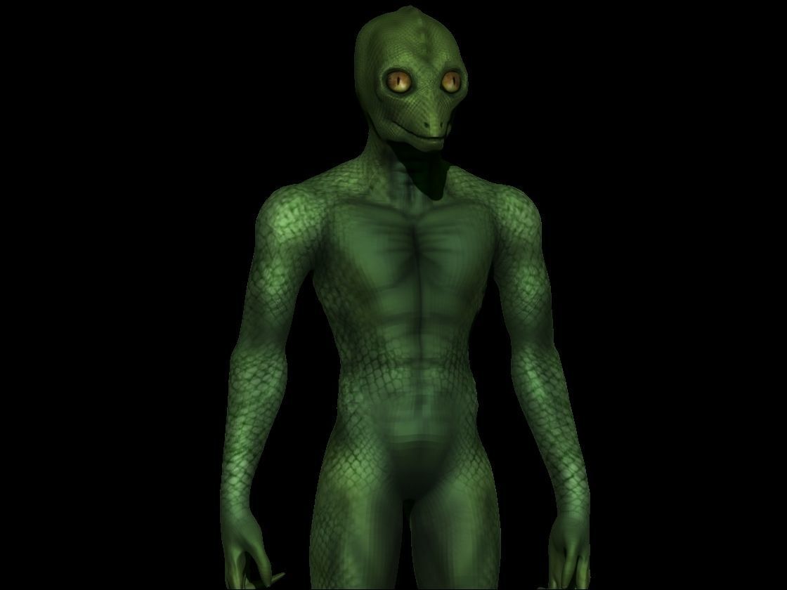 Reptilian Alien - Classic Lizard-Man - Aliens Free low-poly 3D model_1