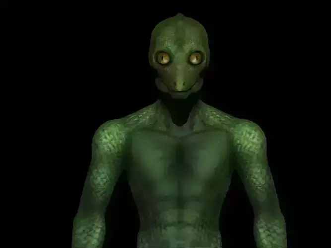 Reptilian Alien - Classic Lizard-Man  - Aliens Free low-poly 3D model
