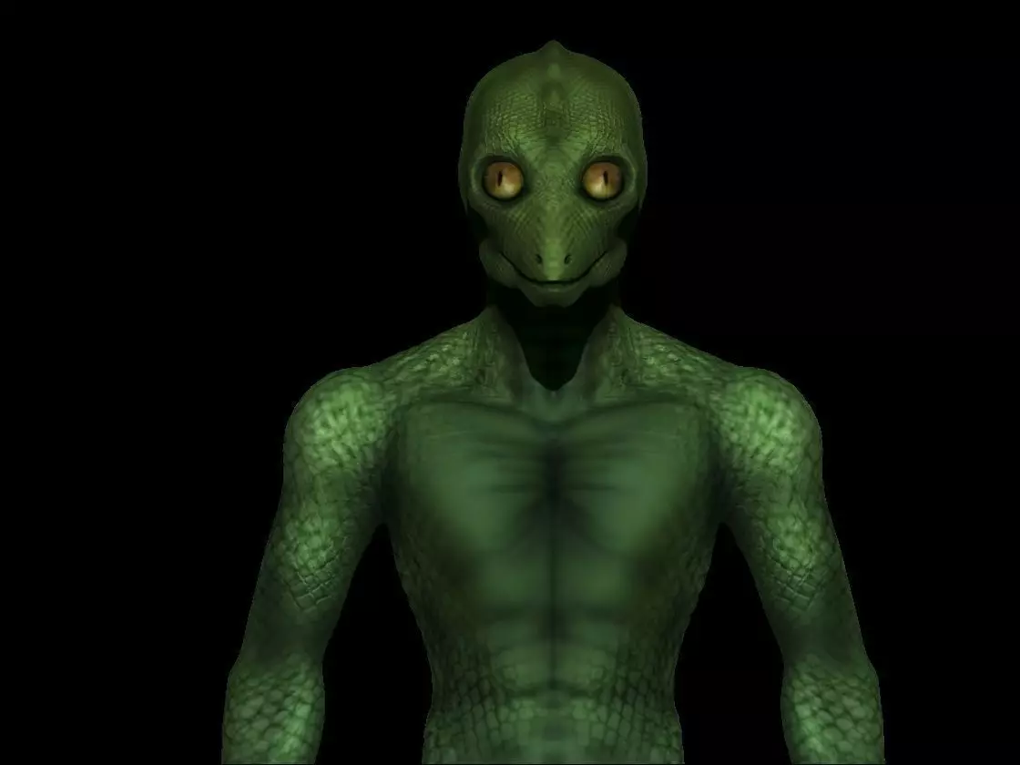 Reptilian Alien - Classic Lizard-Man - Aliens Free low-poly 3D model_0