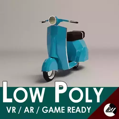 Low-Poly Cartoon Vespa Scooter