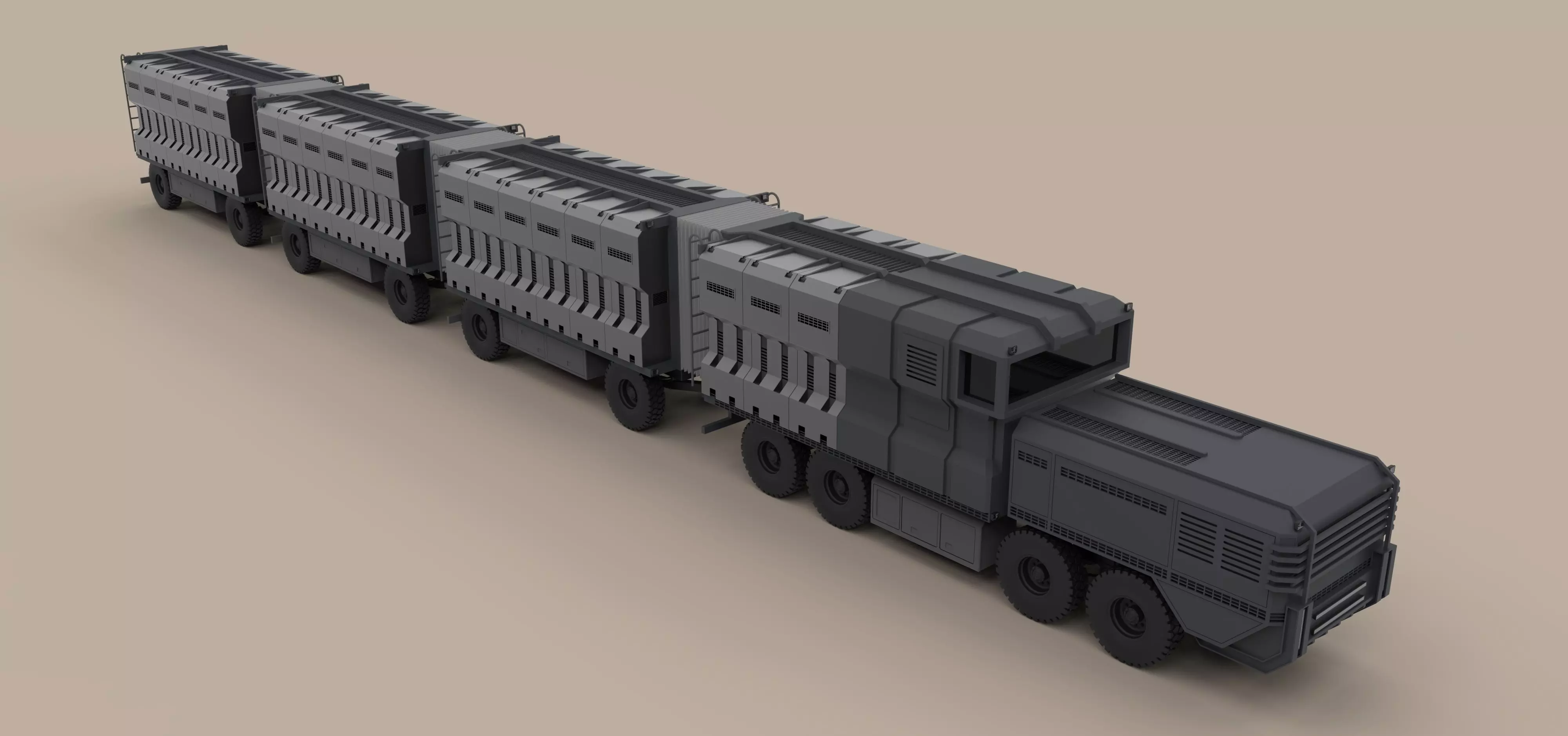 DMC road train from movie Deadpool 2 3D model_0