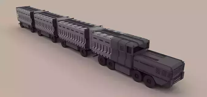 DMC road train from movie Deadpool 2 3D model DMC road train from movie Deadpool 2 3D model