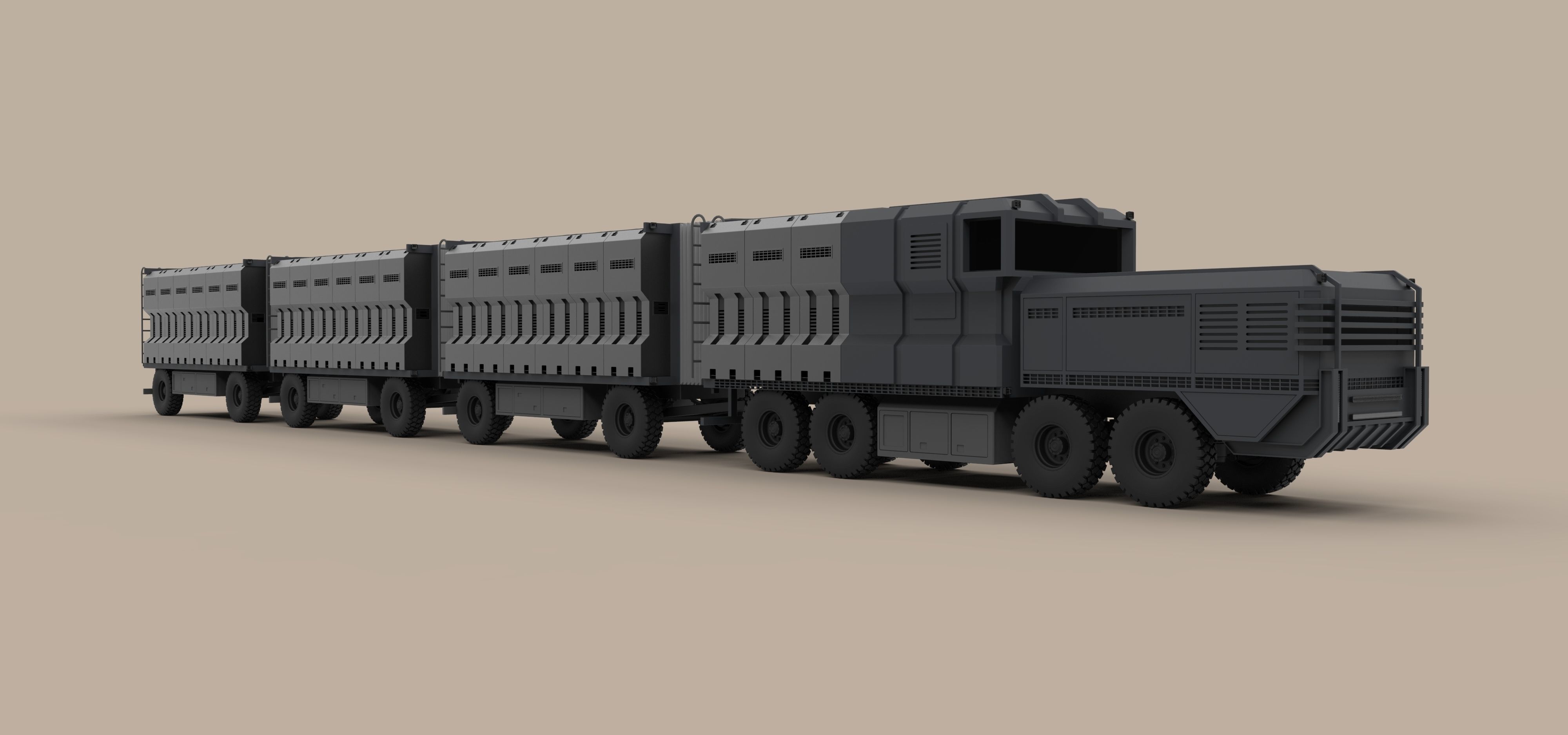 DMC road train from movie Deadpool 2 3D model_1