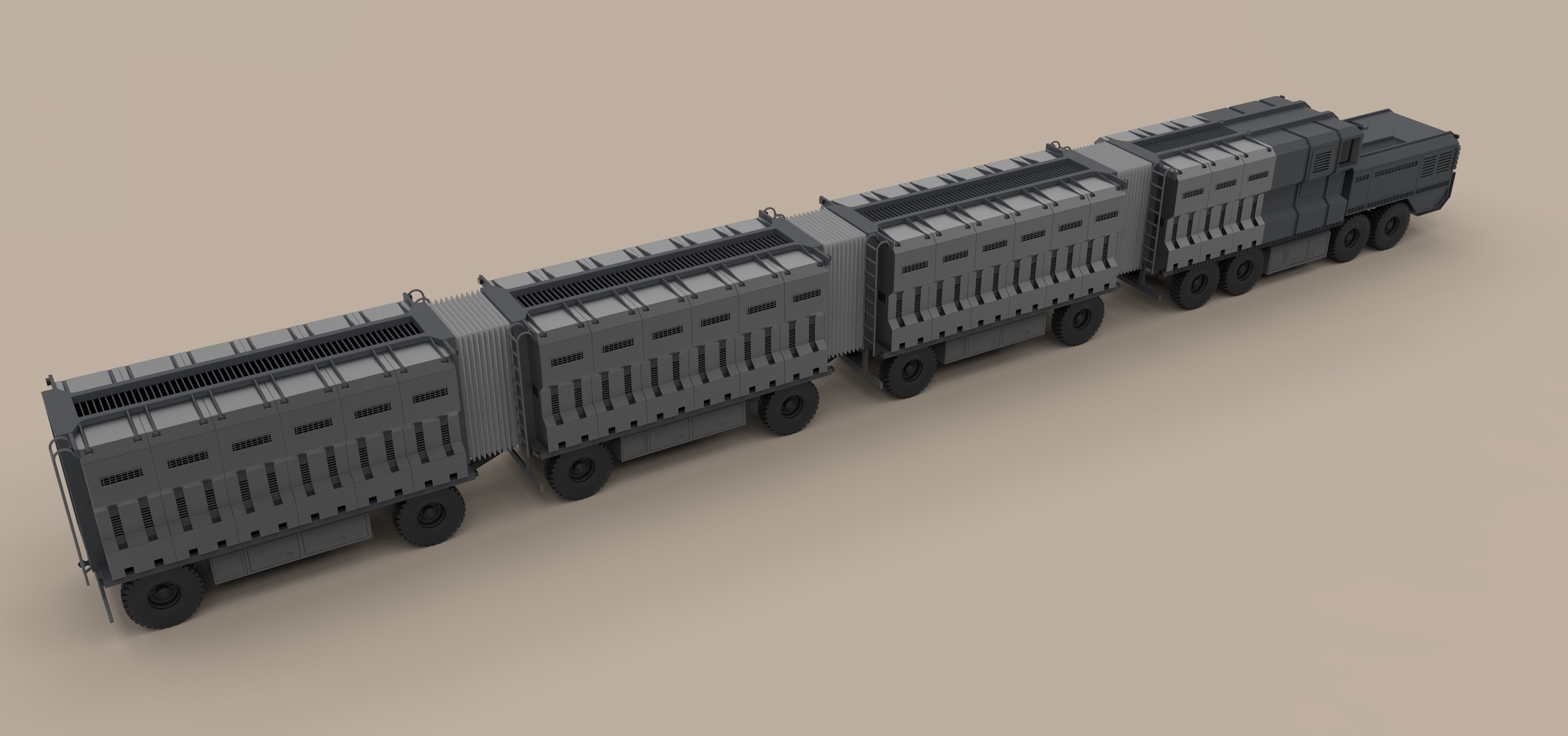 DMC road train from movie Deadpool 2 3D model_9