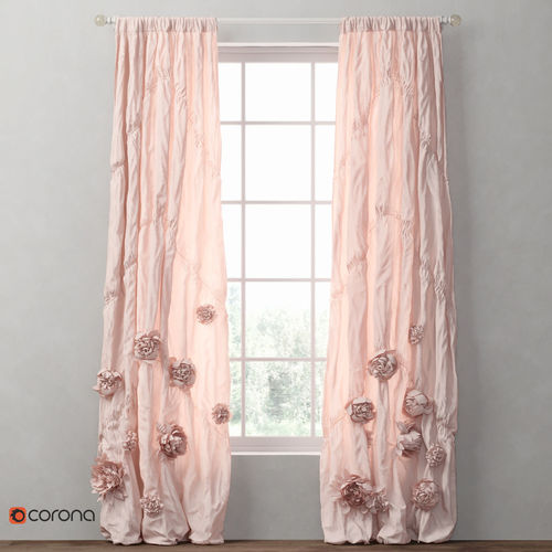 WASHED APPLIQUED FLEUR DRAPERY 3D model