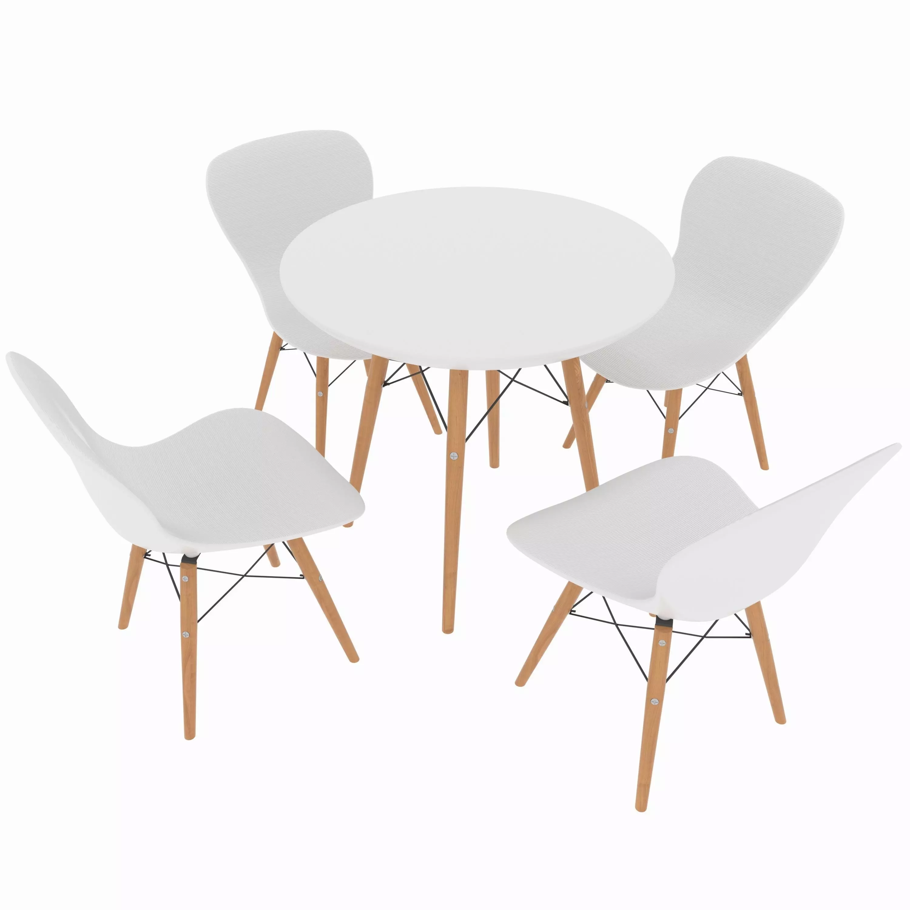Dining set consisting of a table and chairs 3D model_0