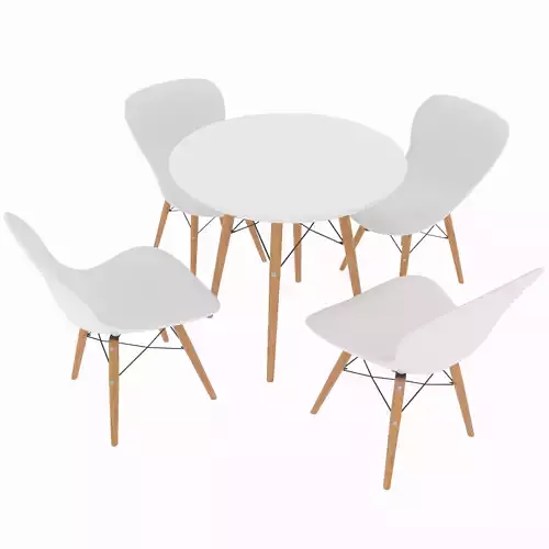 Dining set consisting of a table and chairs 3D model
