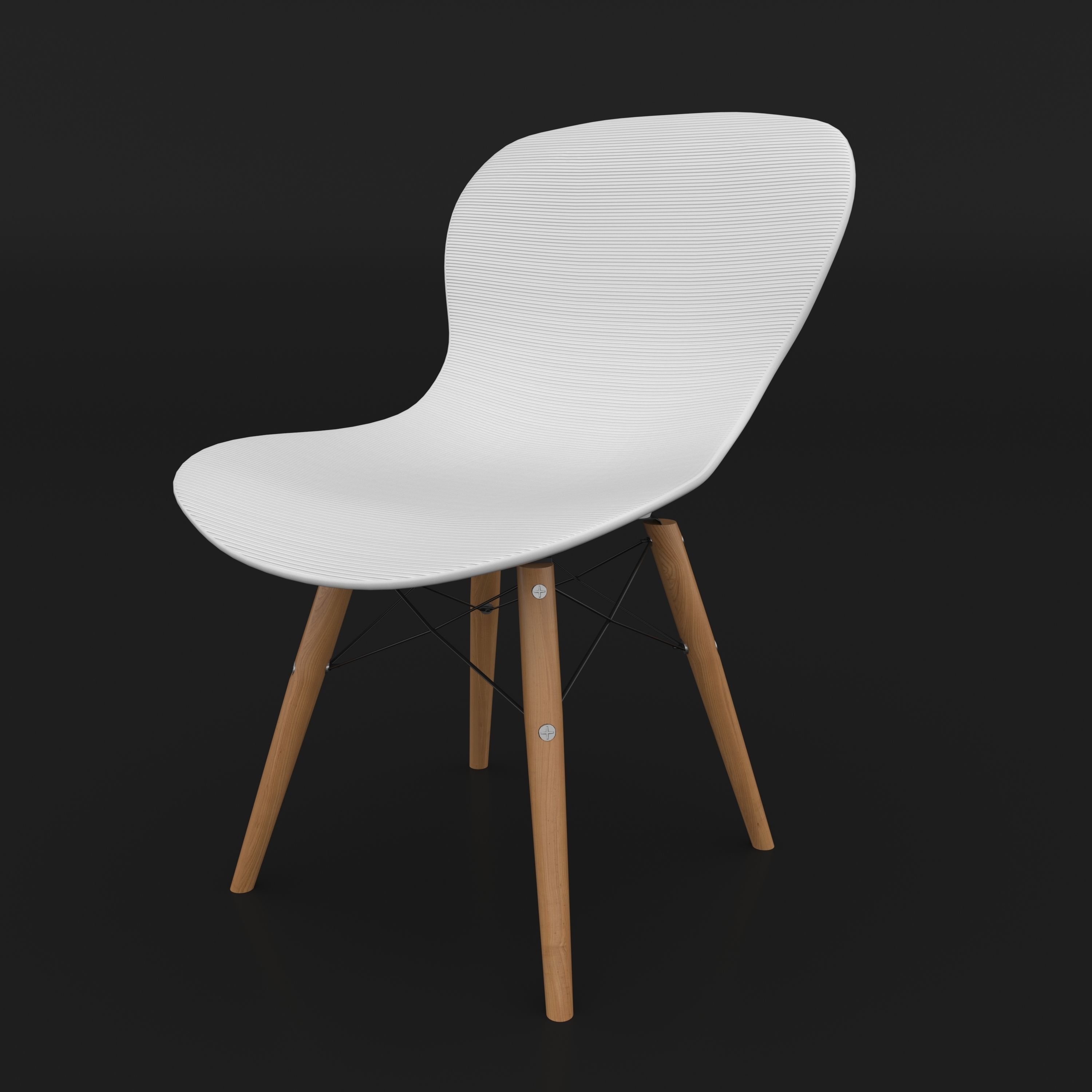 Dining set consisting of a table and chairs 3D model_4