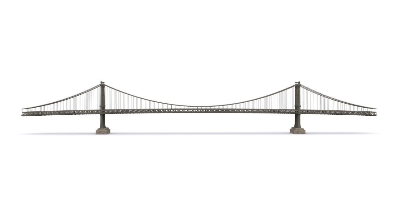 Manhattan Bridge Low-poly 3D model_6