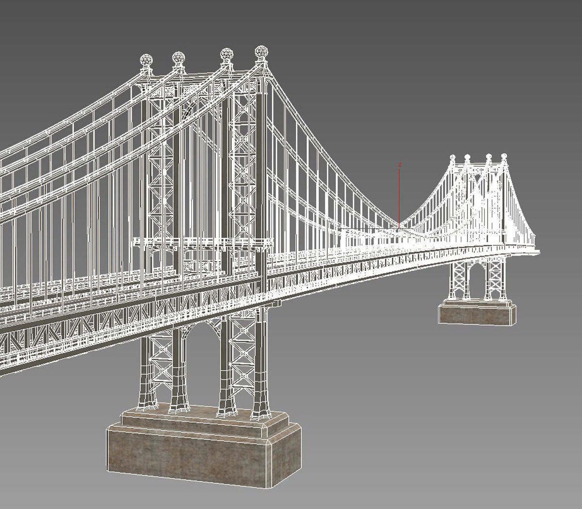 Manhattan Bridge Low-poly 3D model_8