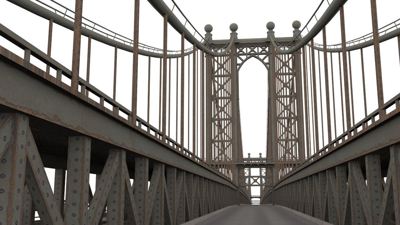 Manhattan Bridge Low-poly 3D model_4