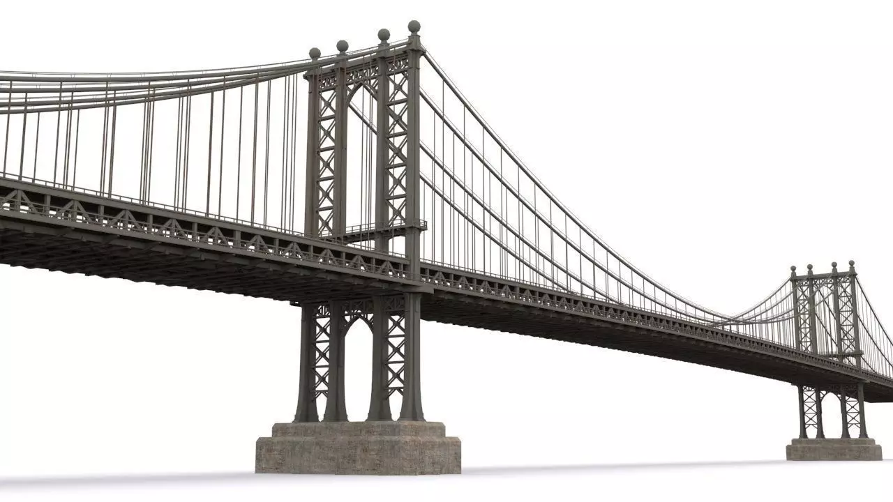 Manhattan Bridge Low-poly 3D model_0