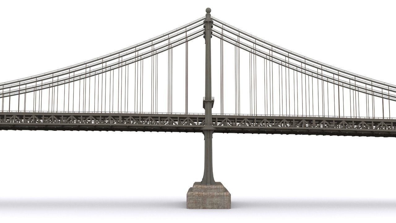 Manhattan Bridge Low-poly 3D model_2