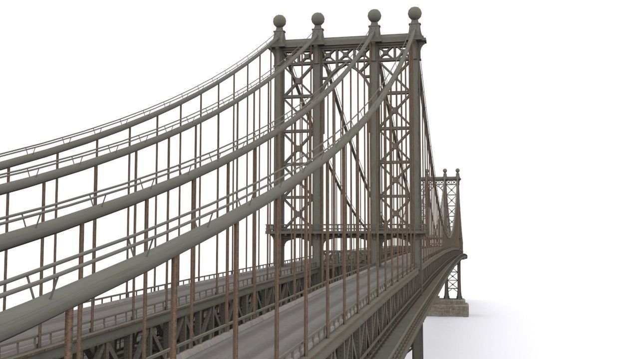 Manhattan Bridge Low-poly 3D model_3