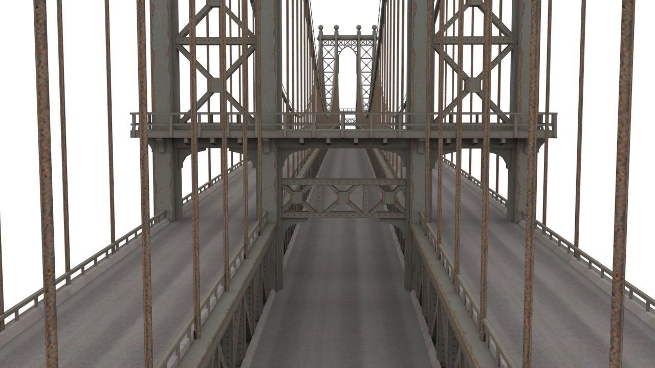 Manhattan Bridge Low-poly 3D model_5