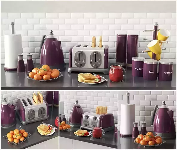 Kitchen set toaster and other appliances