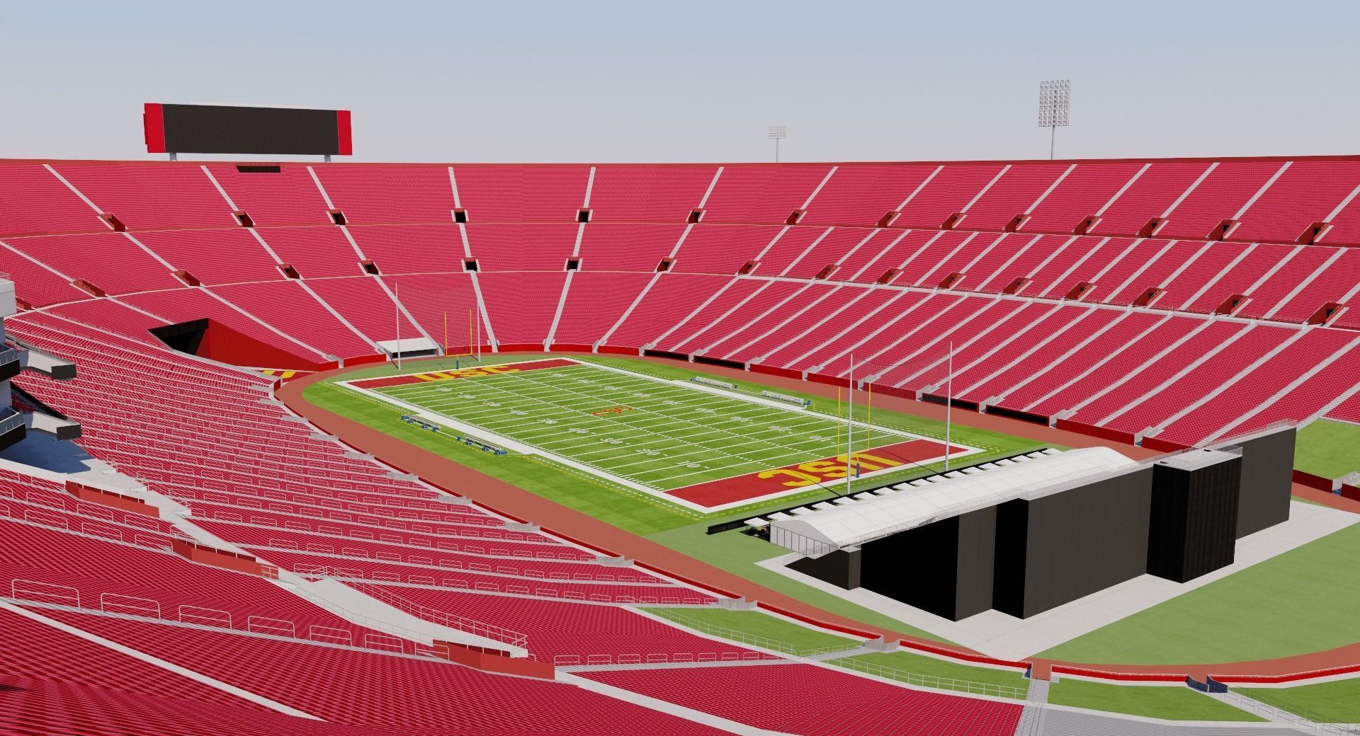 Los Angeles Memorial Coliseum - USA 3D model_7