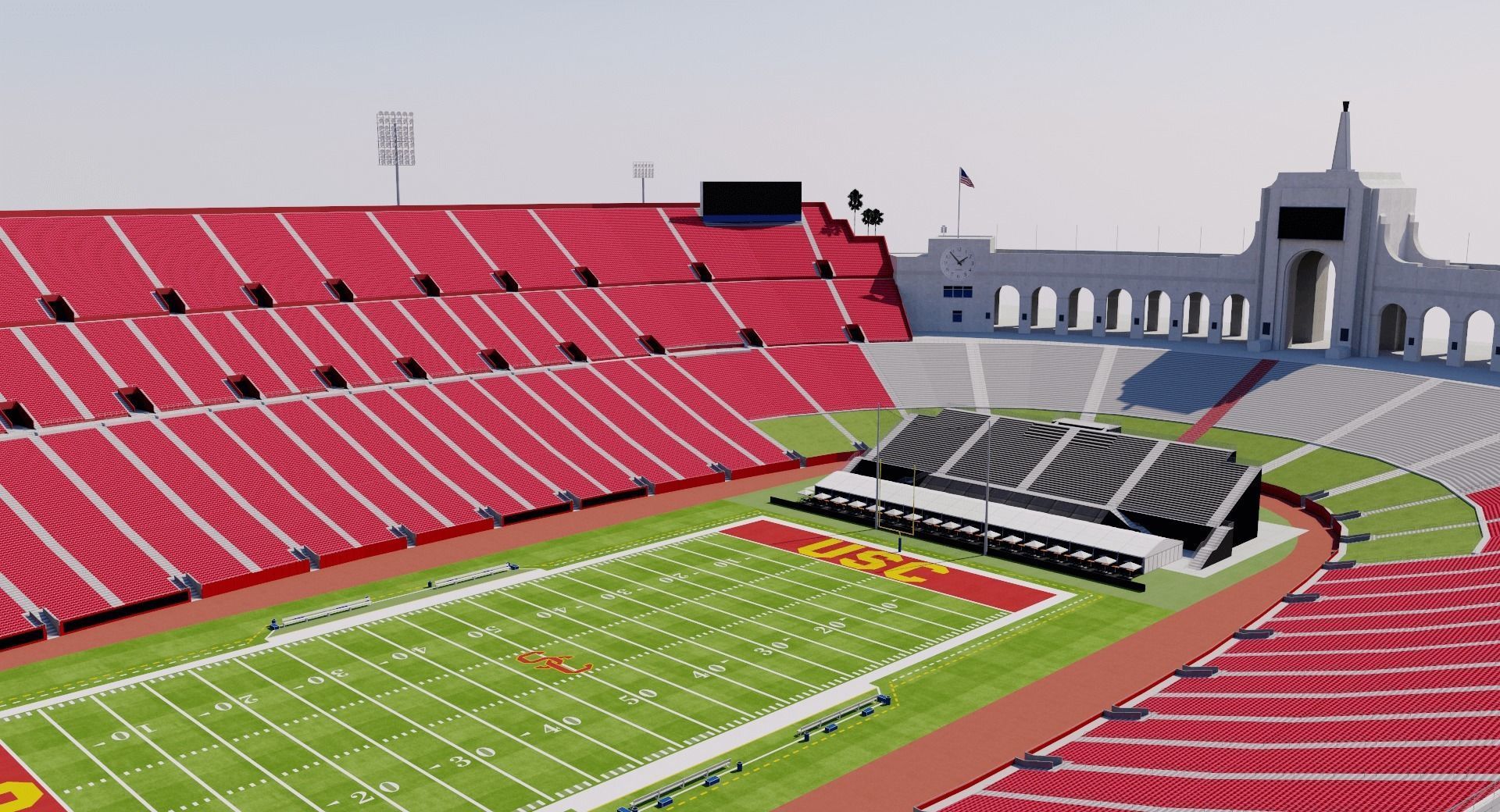 Los Angeles Memorial Coliseum - USA 3D model_6