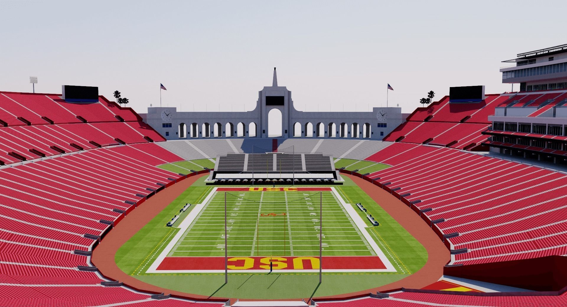 Los Angeles Memorial Coliseum - USA 3D model_5