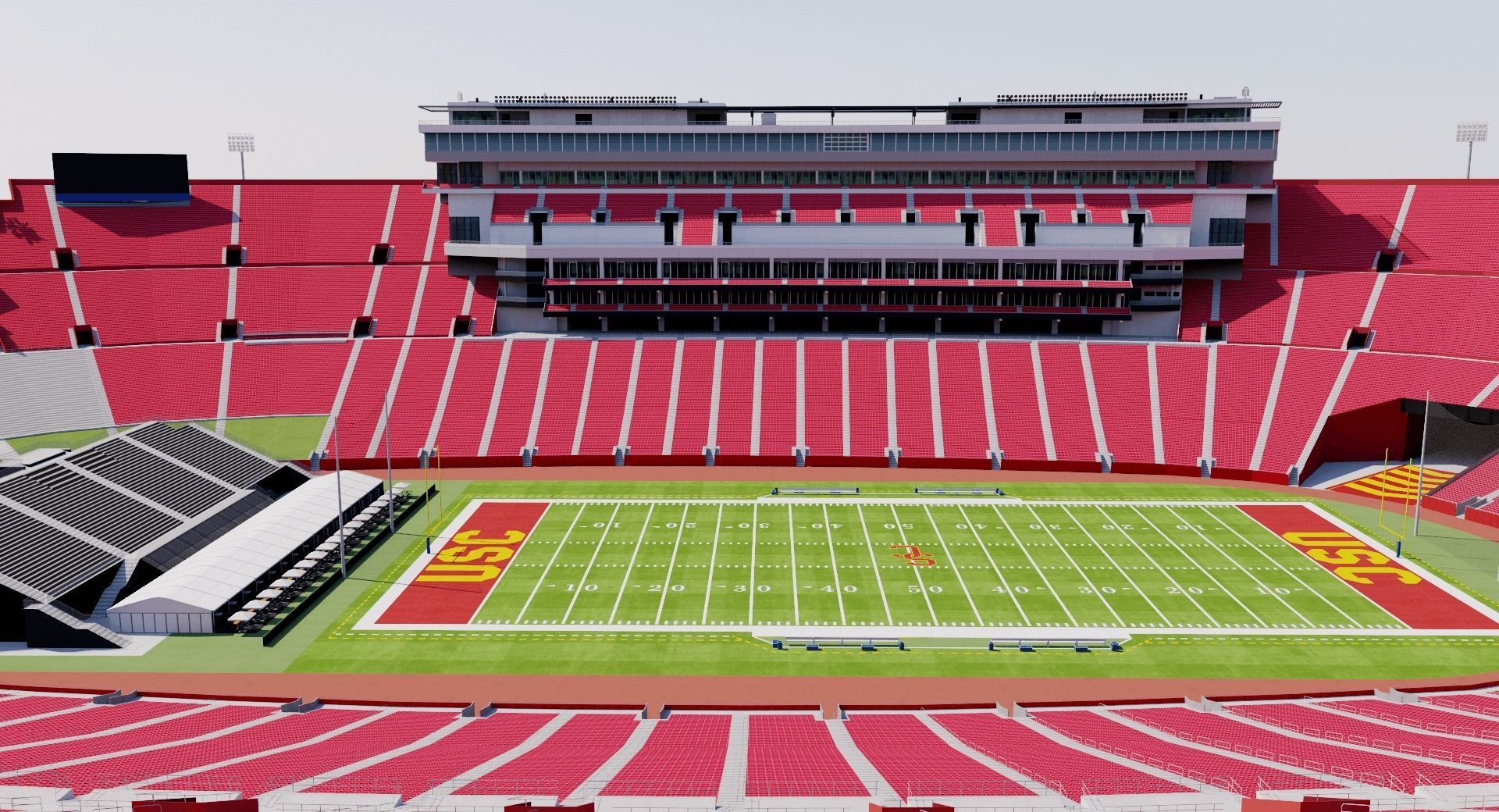 Los Angeles Memorial Coliseum - USA 3D model_4