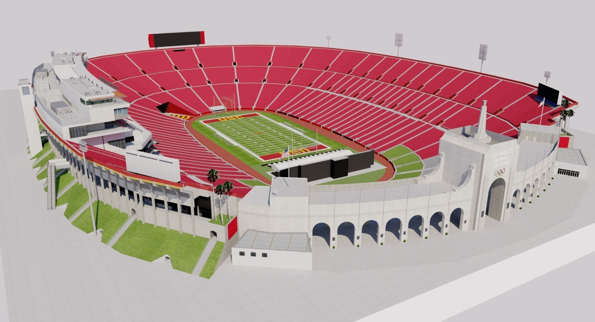 Los Angeles Memorial Coliseum - USA 3D model_2