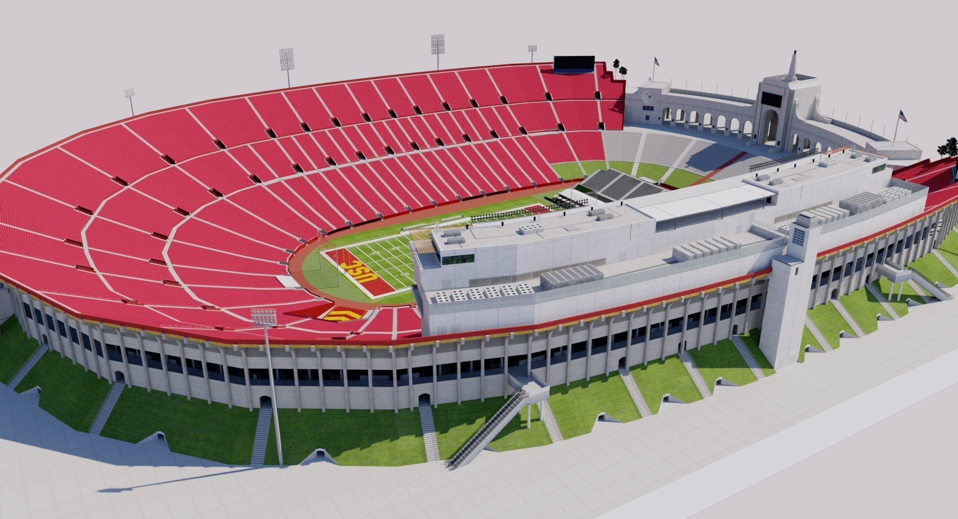 Los Angeles Memorial Coliseum - USA 3D model_3