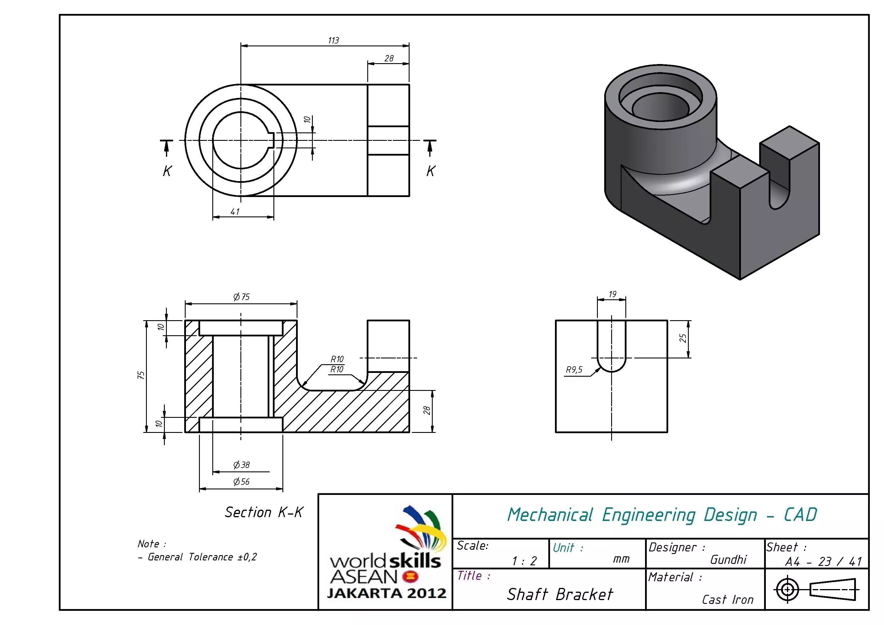 Shaft Bracket Free 3D model