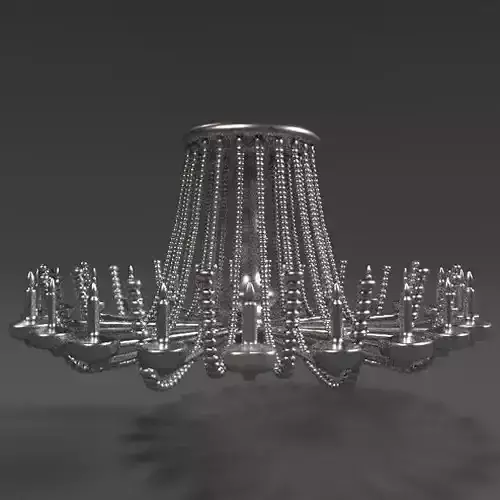 PBR Vintage French Chandelier 3D model
