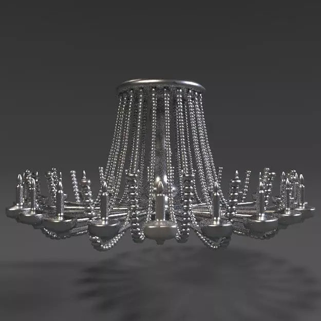 PBR Vintage French Chandelier 3D model_0