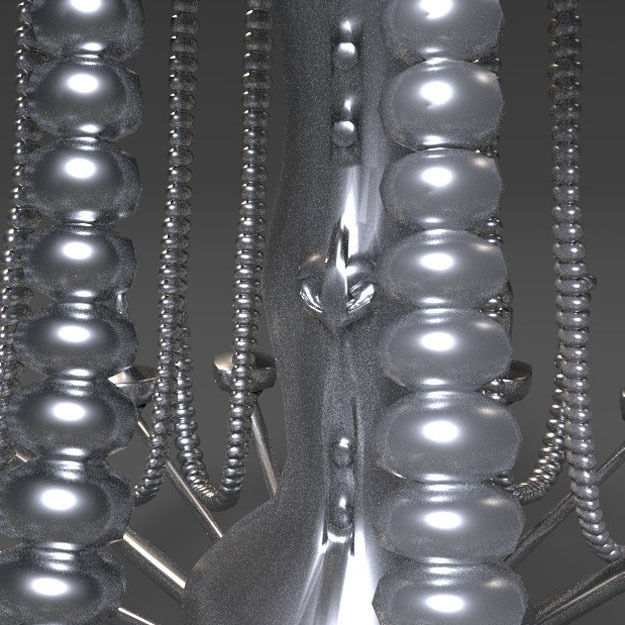 PBR Vintage French Chandelier 3D model_3