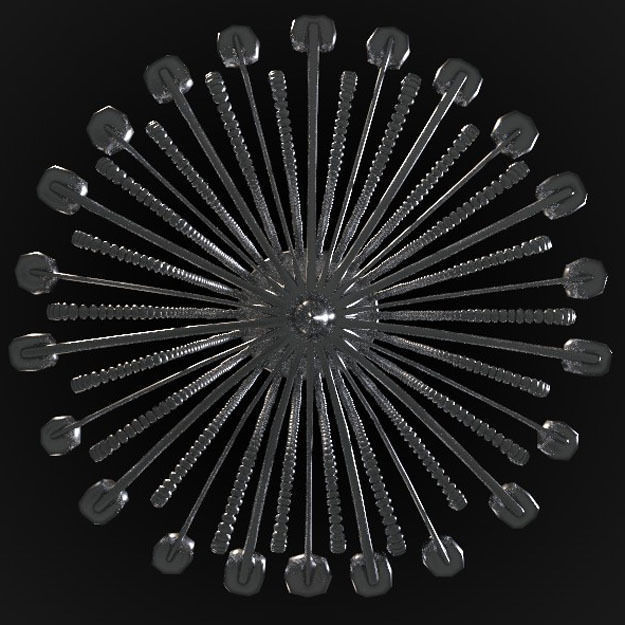 PBR Vintage French Chandelier 3D model_2