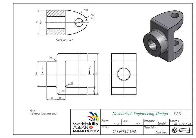 CI Forked End Free 3D model