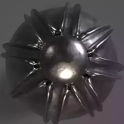 PBR Galvanized Flower Doorknob 3D model PBR Galvanized Flower Doorknob 3D model