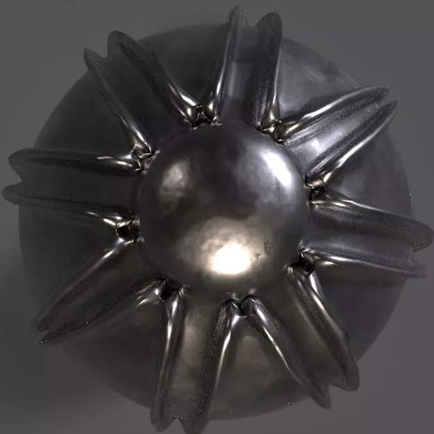 PBR Galvanized Flower Doorknob 3D model_0