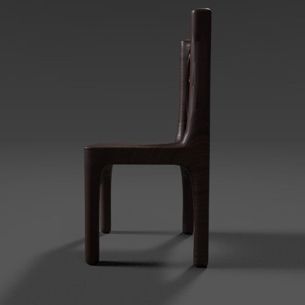 PBR Wooden Chair 3D model_3